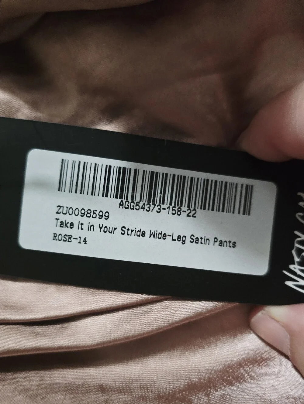 Nasty Gal Take it in Your Stride Wide Leg Pink Satin Pants - Picture 7 of 10